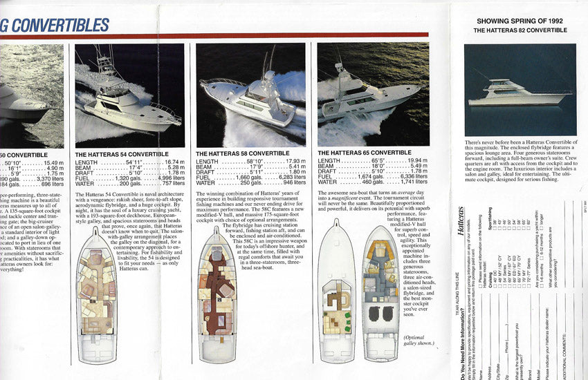 Hatteras 1991 Convertible Brochure