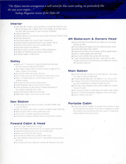 Hylas 49 Specification Brochure