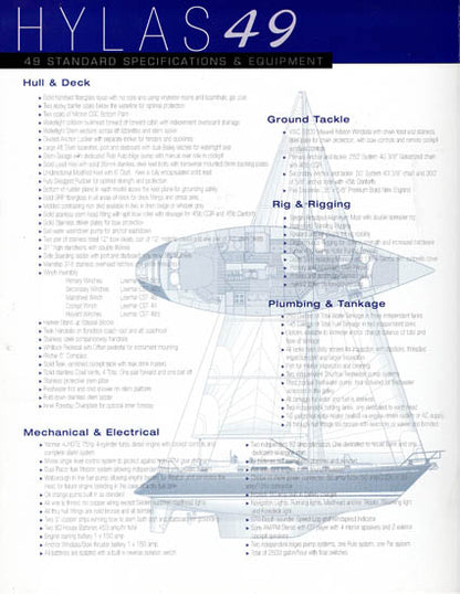 Hylas 49 Specification Brochure