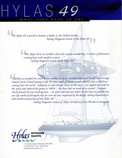 Hylas 49 Specification Brochure