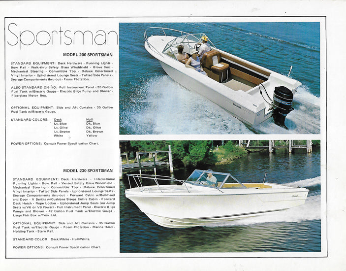 Sport Craft 1970s Brochure