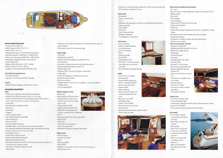 Storebro Royal Cruiser 465 Biscay Specification Brochure - 2001