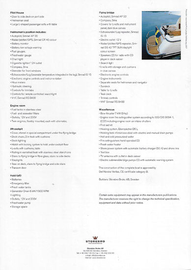 Storebro Royal Cruiser 475 Commander Specification Brochure - 2001