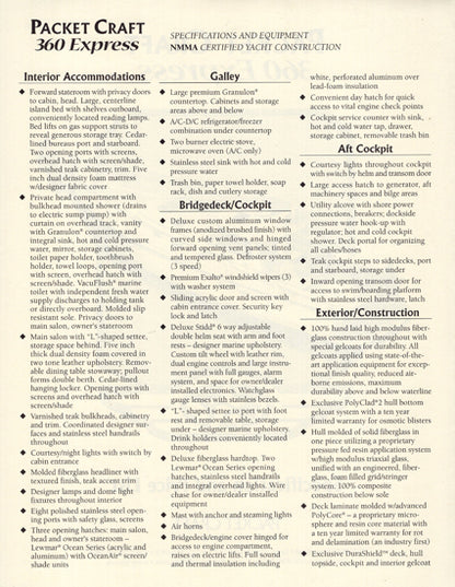 Packet Craft 360 Express Specification Brochure