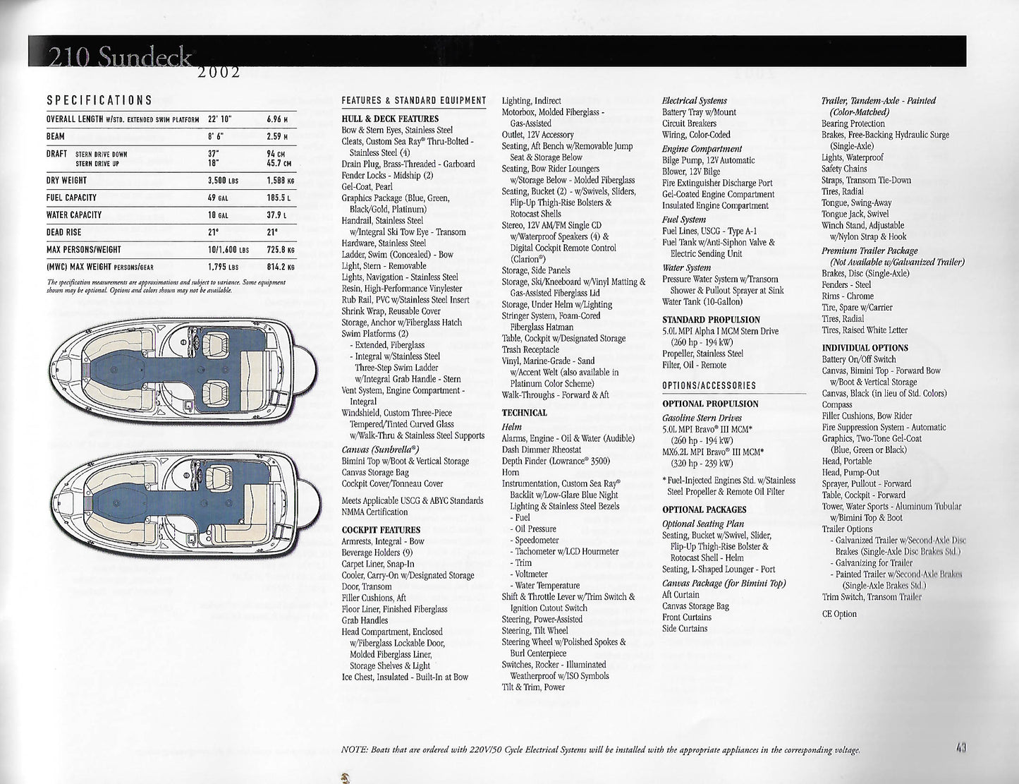 Sea Ray 2002 Sport Boats Brochure