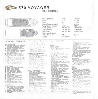 Carver 570 Voyager Pilothouse Specification Brochure