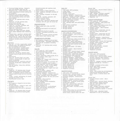 Carver 444 Cockpit Motor Yacht Specification Brochure (2002)