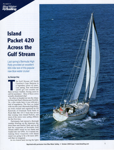 Island Packet 420 Blue Water Sailing Magazine Reprint Brochure