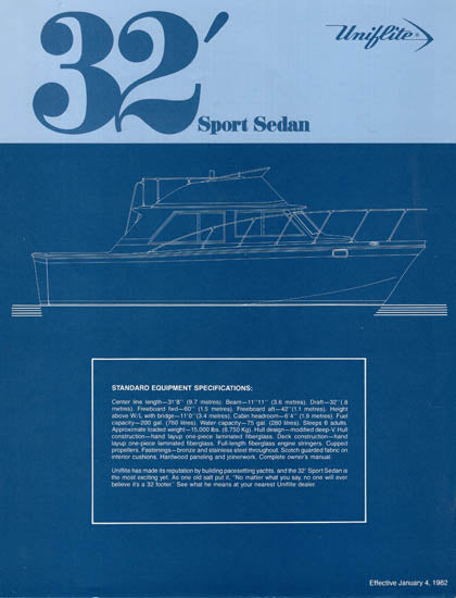 Uniflite 32 Sports Sedan Specification Brochure