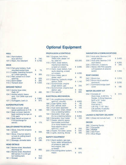 Uniflite 32 Sports Sedan Specification Brochure