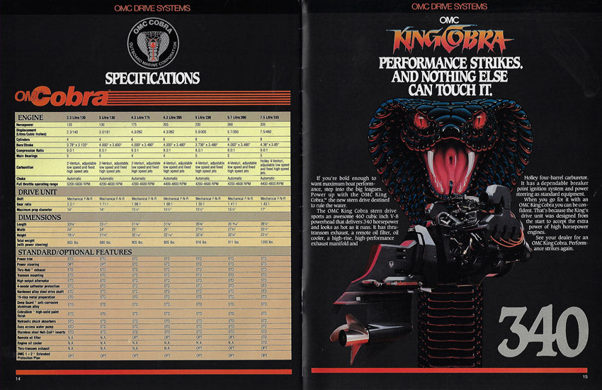OMC 1987 Stern Drive Brochure