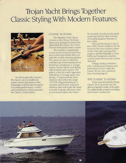 Trojan 1985 Classic Cruisers Brochure