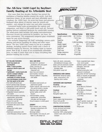 Bayliner Capri 1600DX Brochure