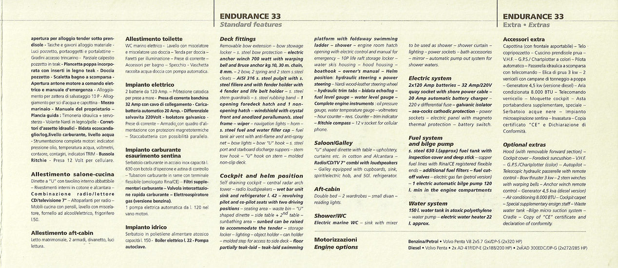 Cranchi Endurance 33 Brochure