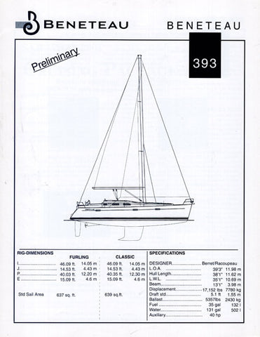 Beneteau 393 Specification Brochure