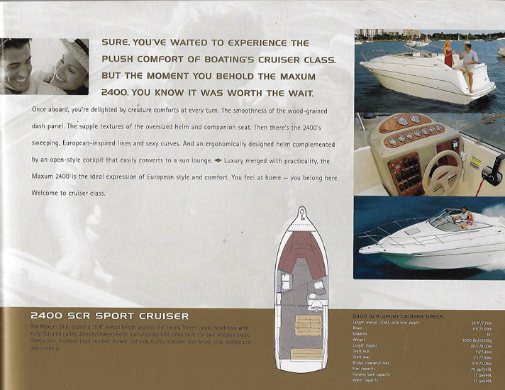 Maxum 2002 Sport Cruisers Brochure