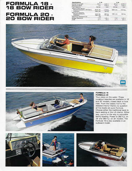 Formula 1982 Small Boat Brochure