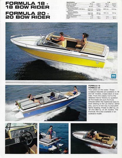 Formula 1982 Small Boat Brochure