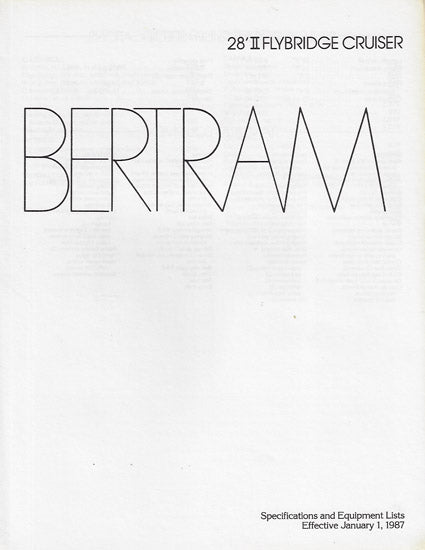 Bertram 28 II Flybridge Cruiser Specification Brochure