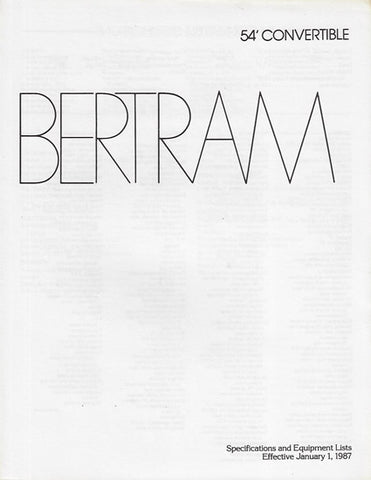 Bertram 54 Convertible Classic Specification Brochure