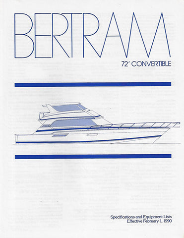 Bertram 72 Convertible Specification Brochure