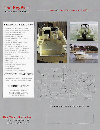 Key West Bluewater 2000 Walkaround  Brochure