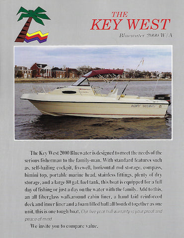 Key West Bluewater 2000 Walkaround  Brochure