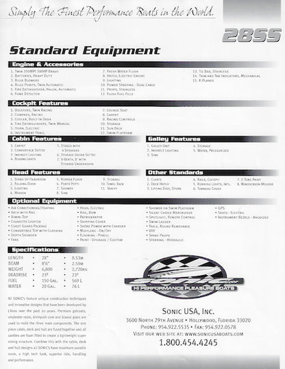 Sonic 28SS Brochure