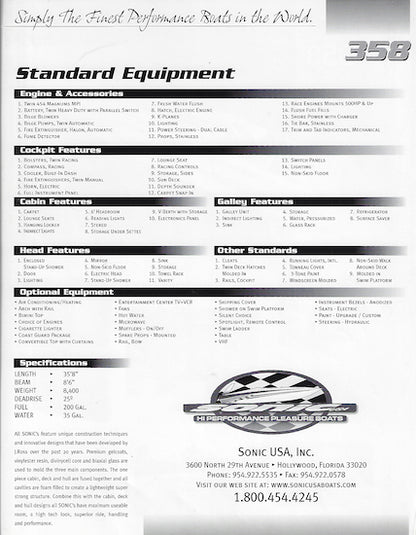 Sonic 358 Brochure