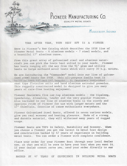Pioneer 1958 Brochure