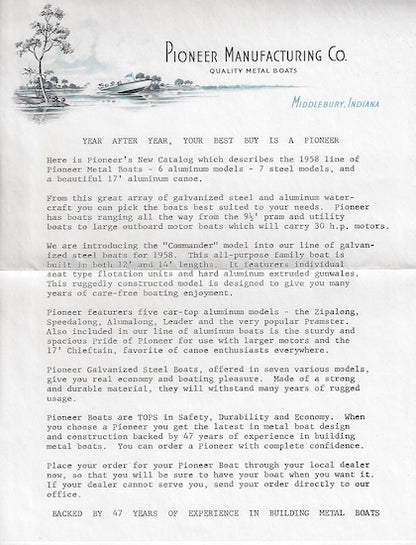 Pioneer 1958 Brochure