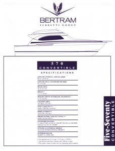 Bertram 570 Convertible Specification Brochure