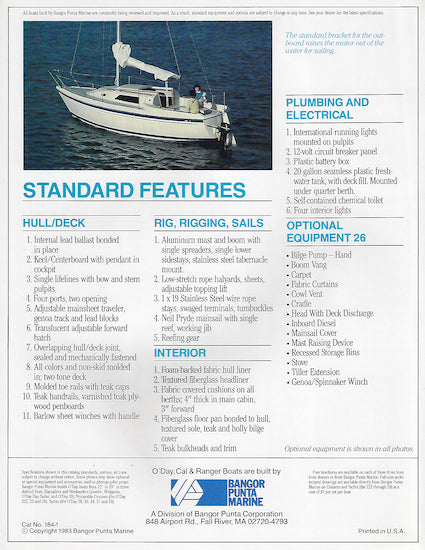 O'Day 26 Brochure