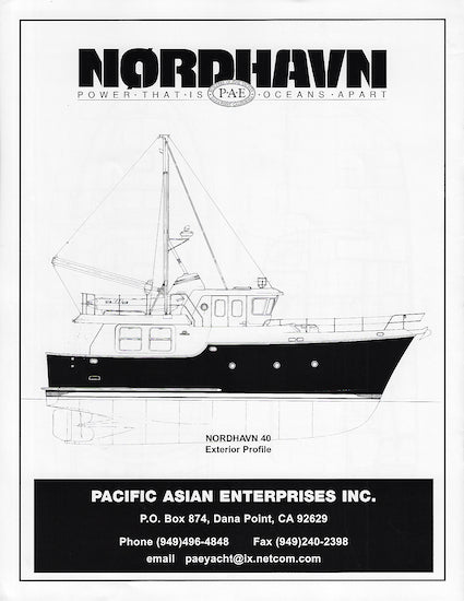 Nordhavn 40 Specification Launch / Construction Brochure