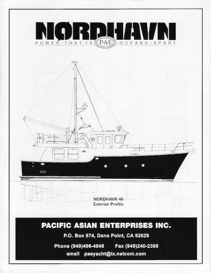 Nordhavn 40 Specification Launch / Construction Brochure
