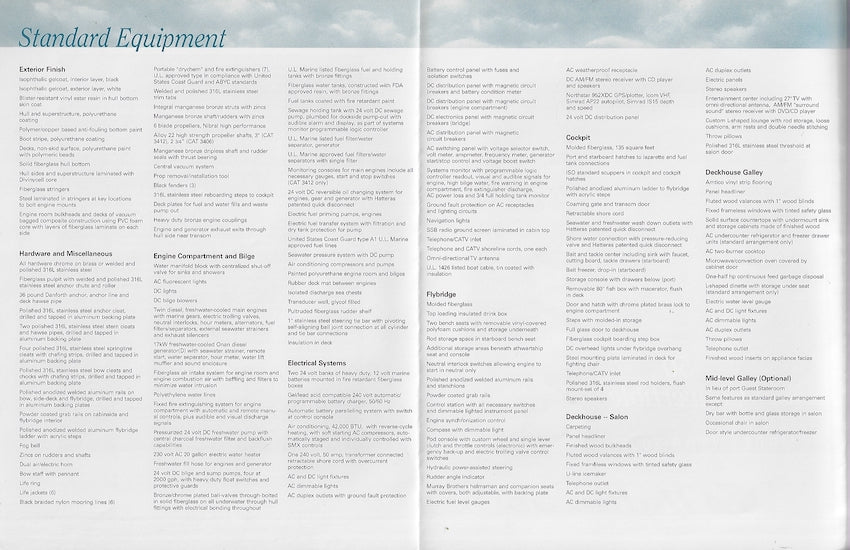 Hatteras 50 Convertible Specification Brochure