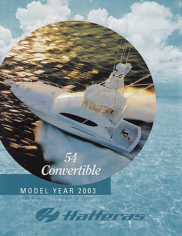 Hatteras 54 Convertible Specification Brochure