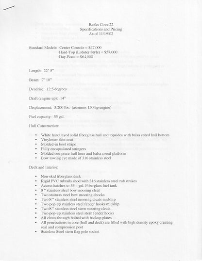 Banks Cove 22 Brochure