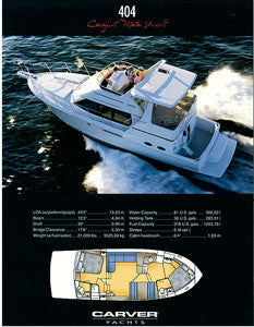 Carver 404 Cockpit Motor Yacht Specification Brochure