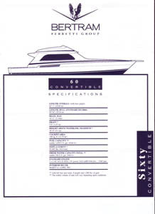 Bertram 60 Convertible Specification Brochure