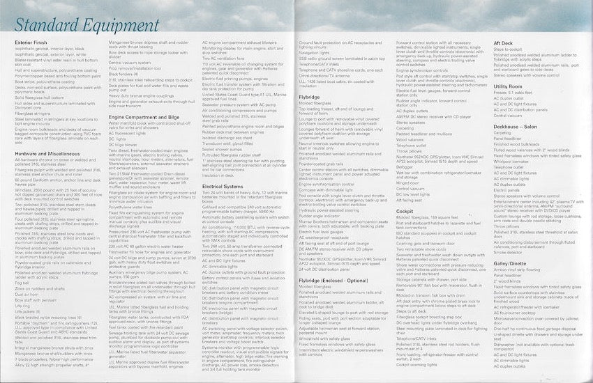 Hatteras 70 Convertible Specification Brochure