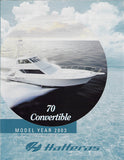 Hatteras 70 Convertible Specification Brochure