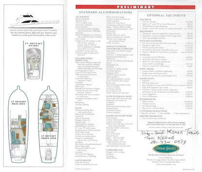 Ocean 57 Odyssey Specification Brochure