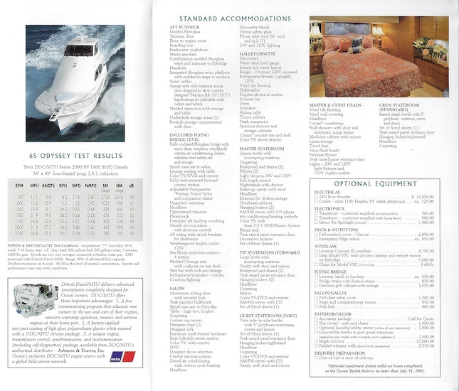 Ocean 65 Odyssey Specification Brochure