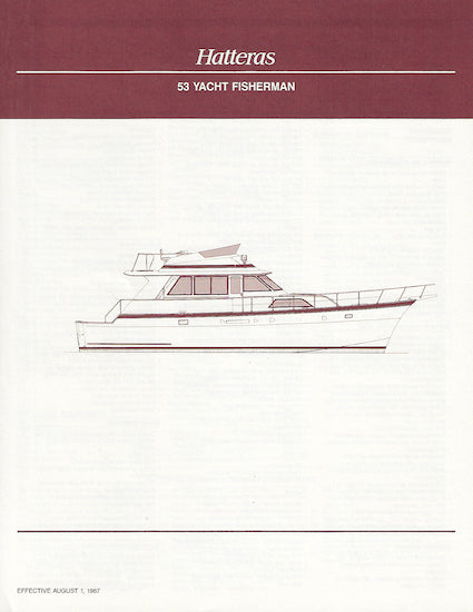 Hatteras 53 Yacht Fisherman Specification Brochure – SailInfo I ...