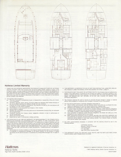 Hatteras 53 Yacht Fisherman Specification Brochure