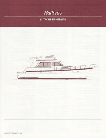 Hatteras 53 Yacht Fisherman Specification Brochure