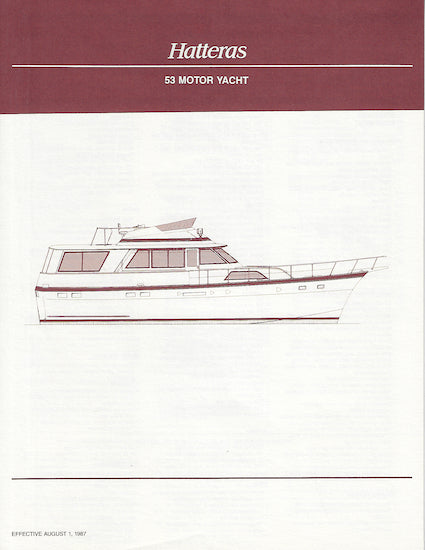 Hatteras 53 Motor Yacht Specification Brochure – SailInfo I ...