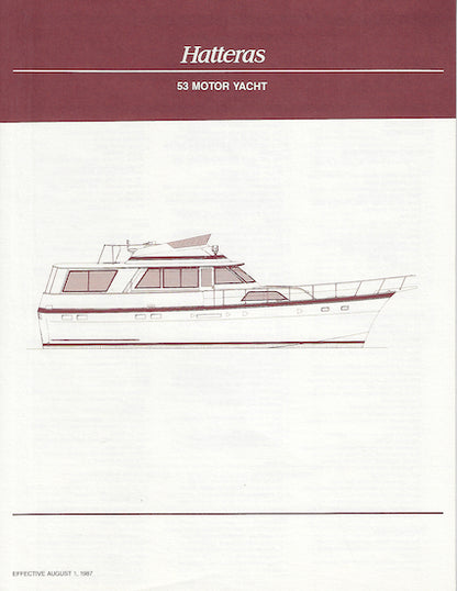 Hatteras 53 Motor Yacht Specification Brochure