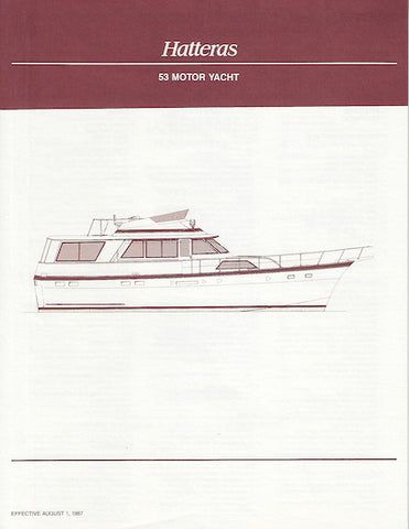 Hatteras 53 Motor Yacht Specification Brochure